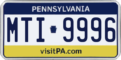 PA license plate MTI9996