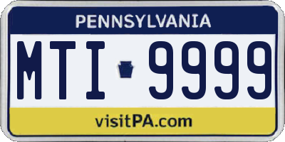 PA license plate MTI9999