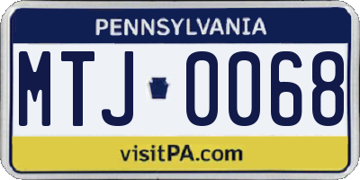 PA license plate MTJ0068