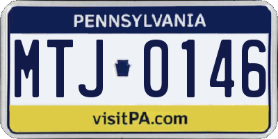 PA license plate MTJ0146