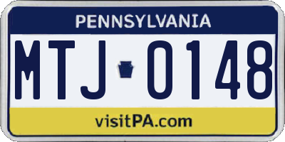PA license plate MTJ0148