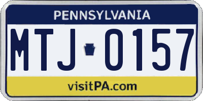 PA license plate MTJ0157