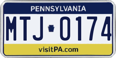 PA license plate MTJ0174
