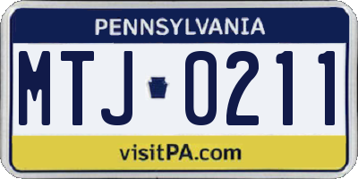 PA license plate MTJ0211