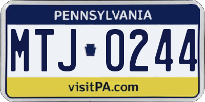 PA license plate MTJ0244