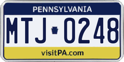 PA license plate MTJ0248