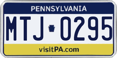 PA license plate MTJ0295