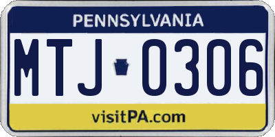 PA license plate MTJ0306