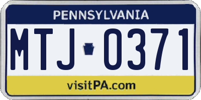 PA license plate MTJ0371