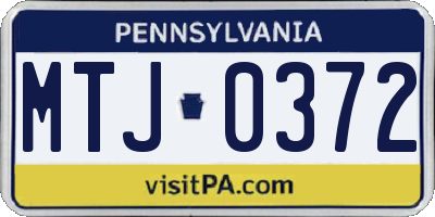 PA license plate MTJ0372