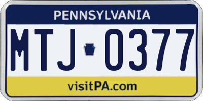 PA license plate MTJ0377