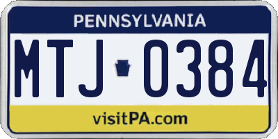 PA license plate MTJ0384