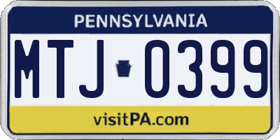 PA license plate MTJ0399