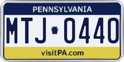 PA license plate MTJ0440