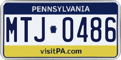 PA license plate MTJ0486
