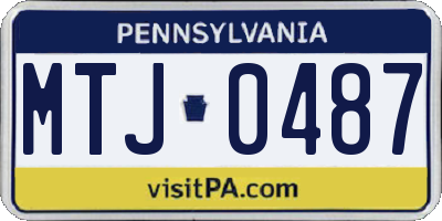 PA license plate MTJ0487