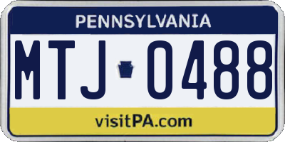 PA license plate MTJ0488