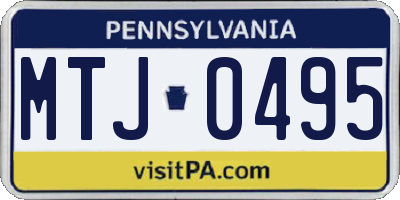 PA license plate MTJ0495