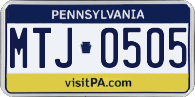 PA license plate MTJ0505