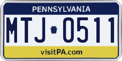 PA license plate MTJ0511