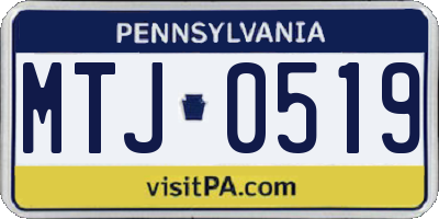 PA license plate MTJ0519