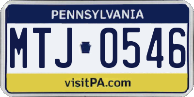 PA license plate MTJ0546