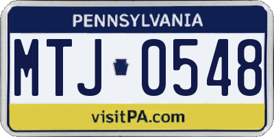 PA license plate MTJ0548