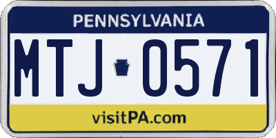 PA license plate MTJ0571