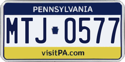 PA license plate MTJ0577