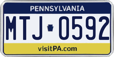 PA license plate MTJ0592