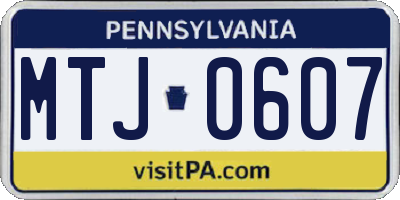PA license plate MTJ0607