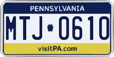 PA license plate MTJ0610