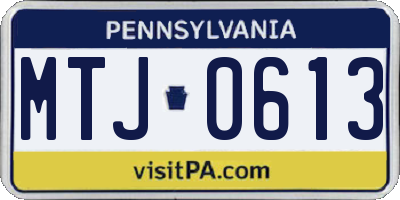 PA license plate MTJ0613