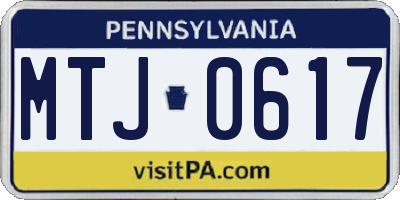 PA license plate MTJ0617