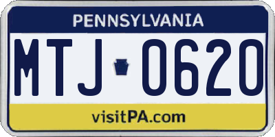 PA license plate MTJ0620