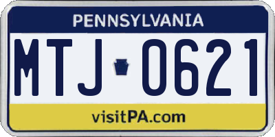 PA license plate MTJ0621
