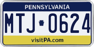 PA license plate MTJ0624