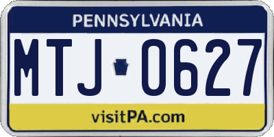 PA license plate MTJ0627