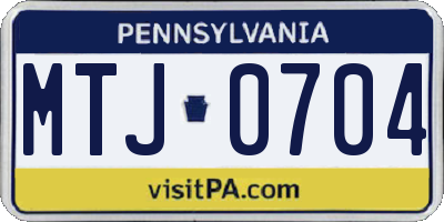 PA license plate MTJ0704