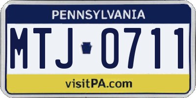 PA license plate MTJ0711