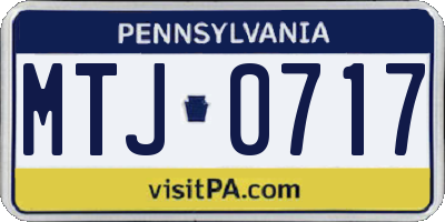 PA license plate MTJ0717