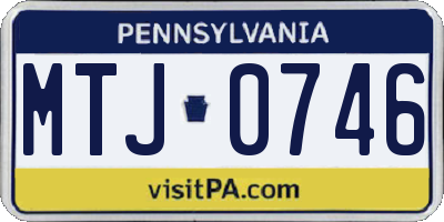PA license plate MTJ0746