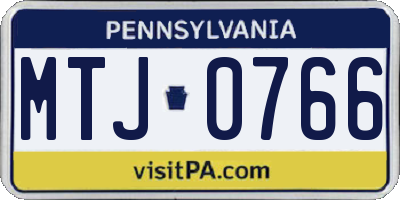 PA license plate MTJ0766