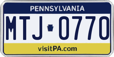 PA license plate MTJ0770