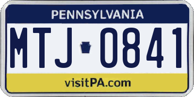 PA license plate MTJ0841