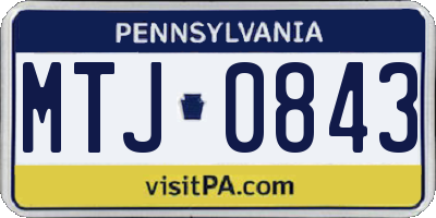 PA license plate MTJ0843