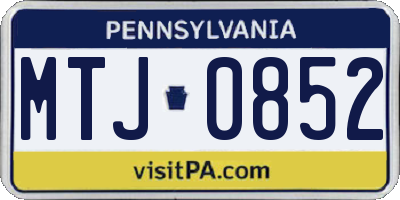 PA license plate MTJ0852