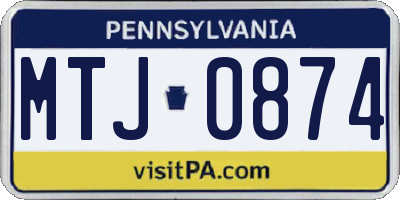 PA license plate MTJ0874