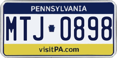 PA license plate MTJ0898
