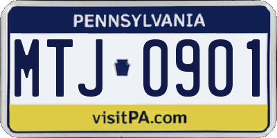 PA license plate MTJ0901